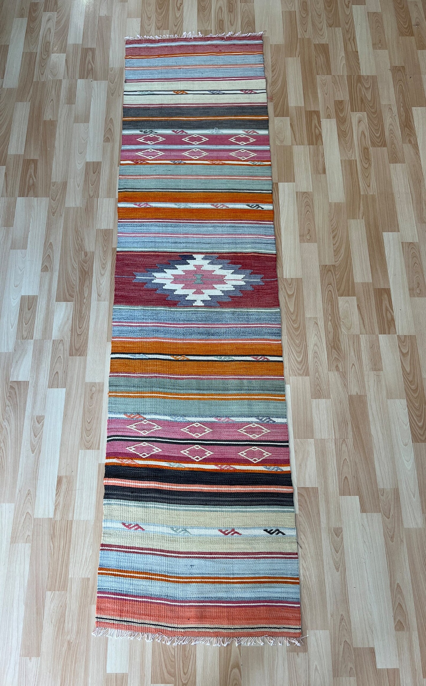 Vintage Turkish Kilim Runner.