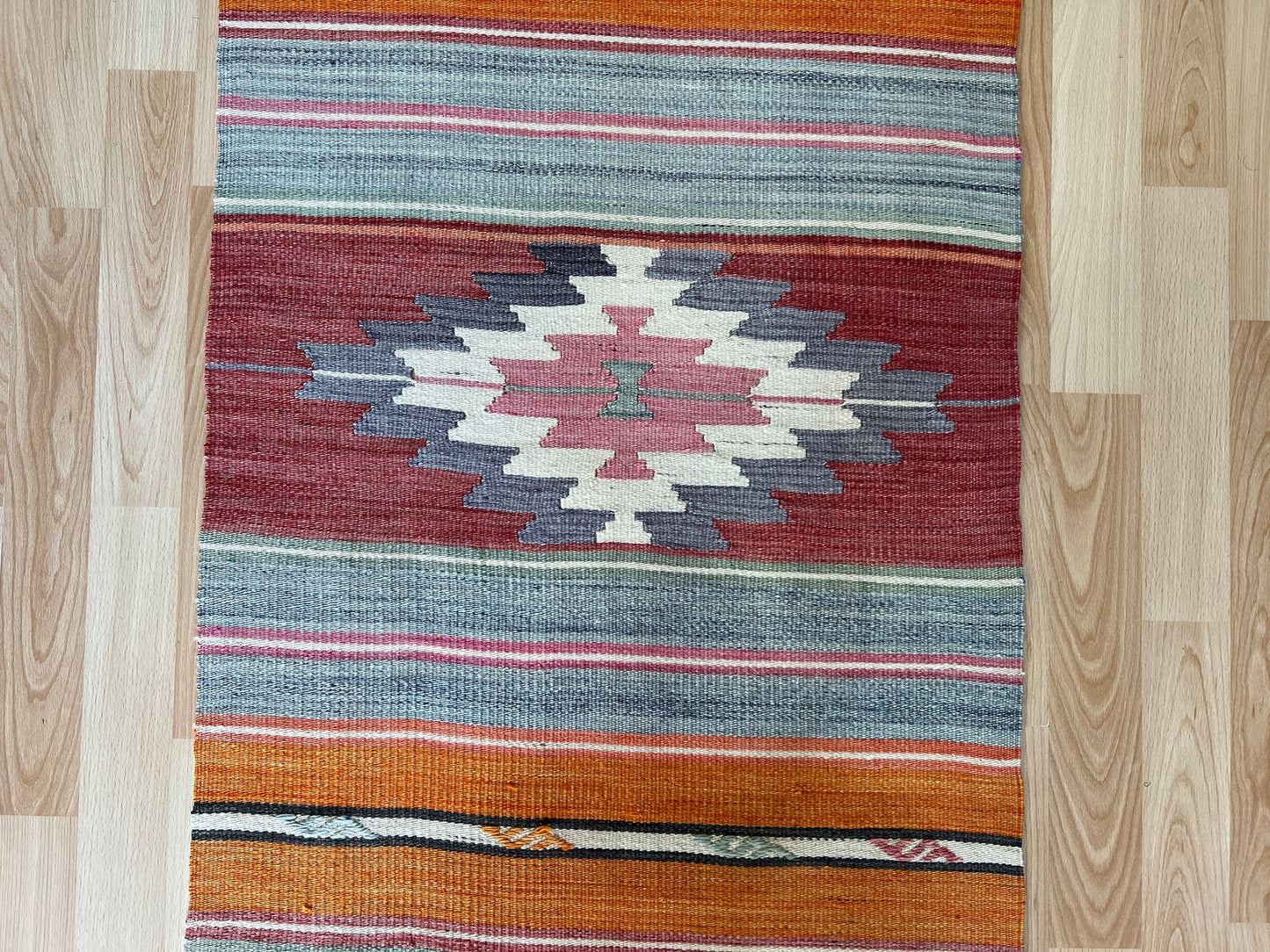 Vintage Turkish Kilim Runner.