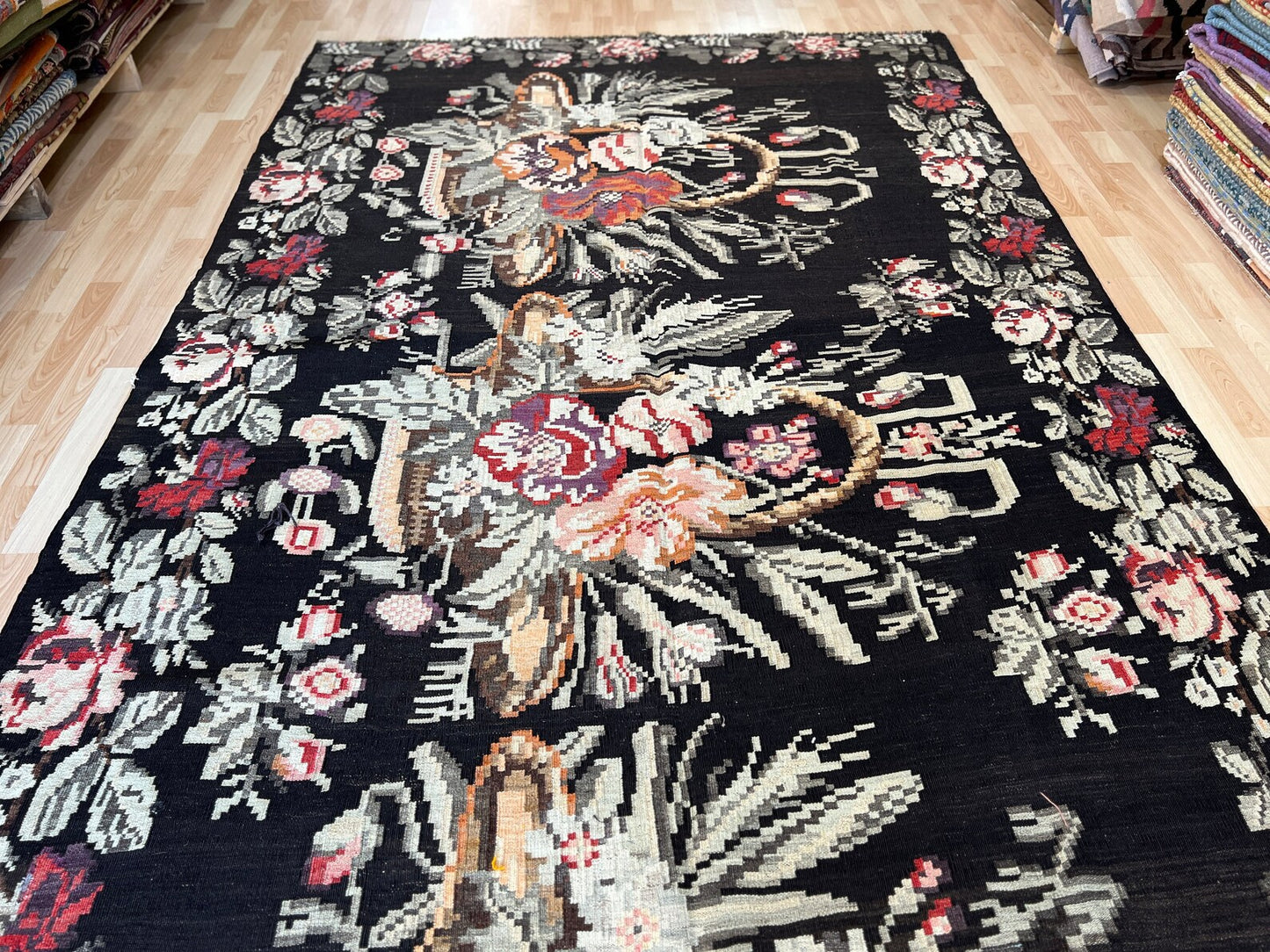 Floral Vintage Hand woven Kilim