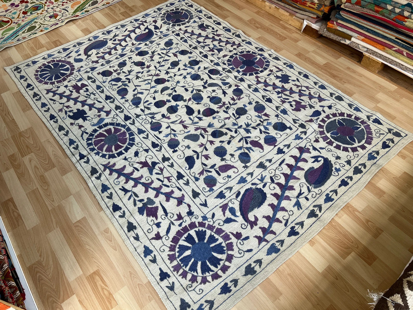 Suzani Vintage Embroidered Kilim
