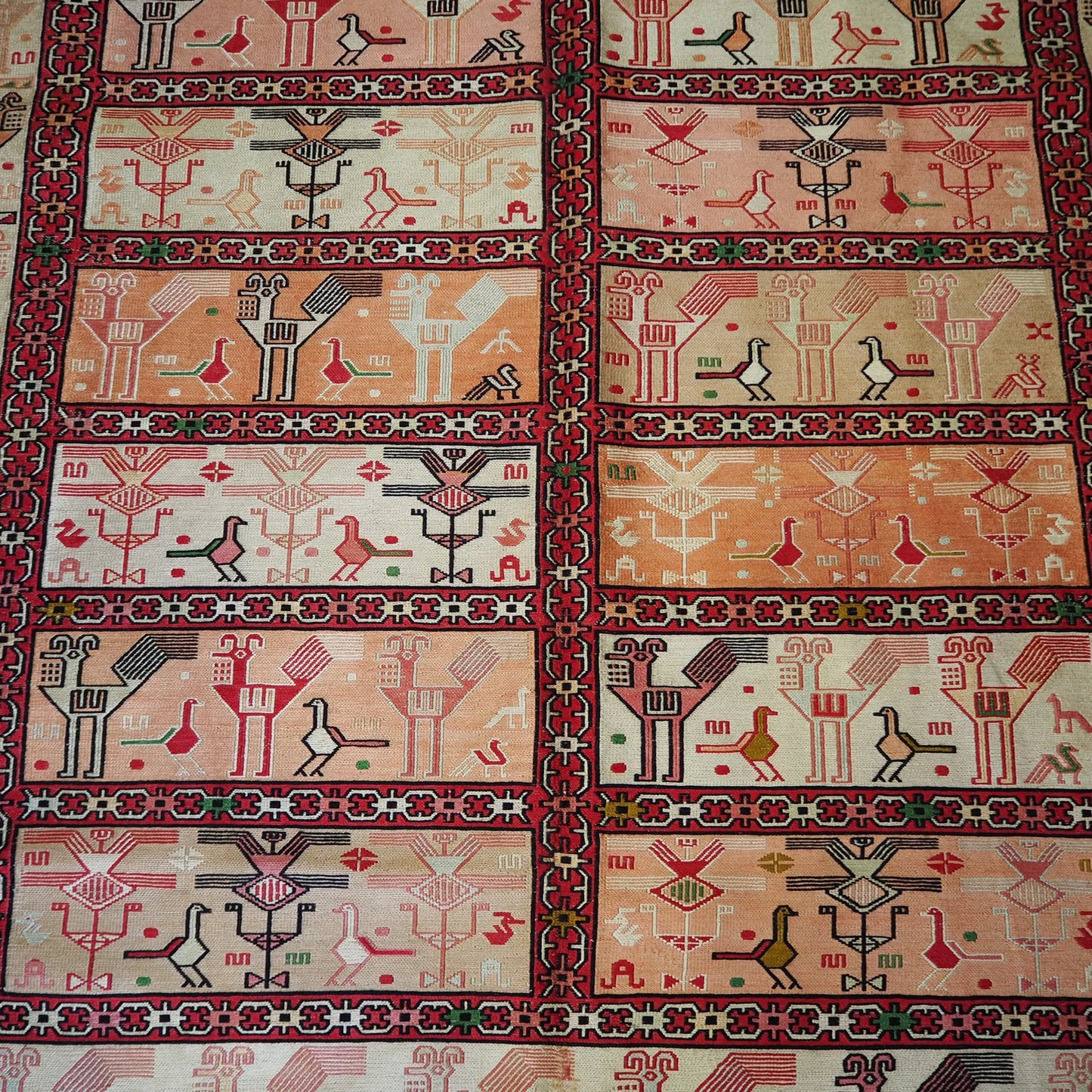 Vintage Hand Woven Silk Kilim