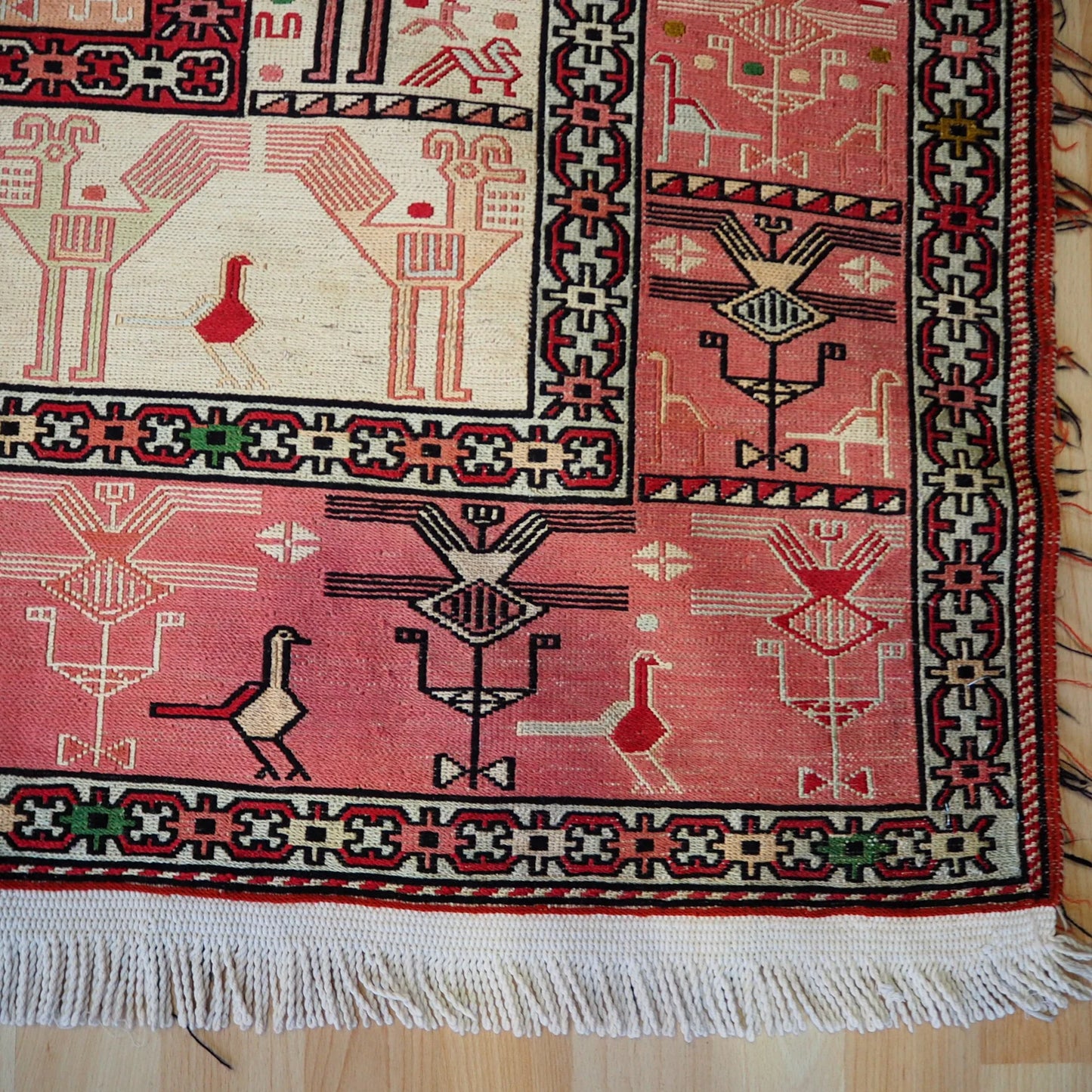Vintage Hand Woven Silk Kilim