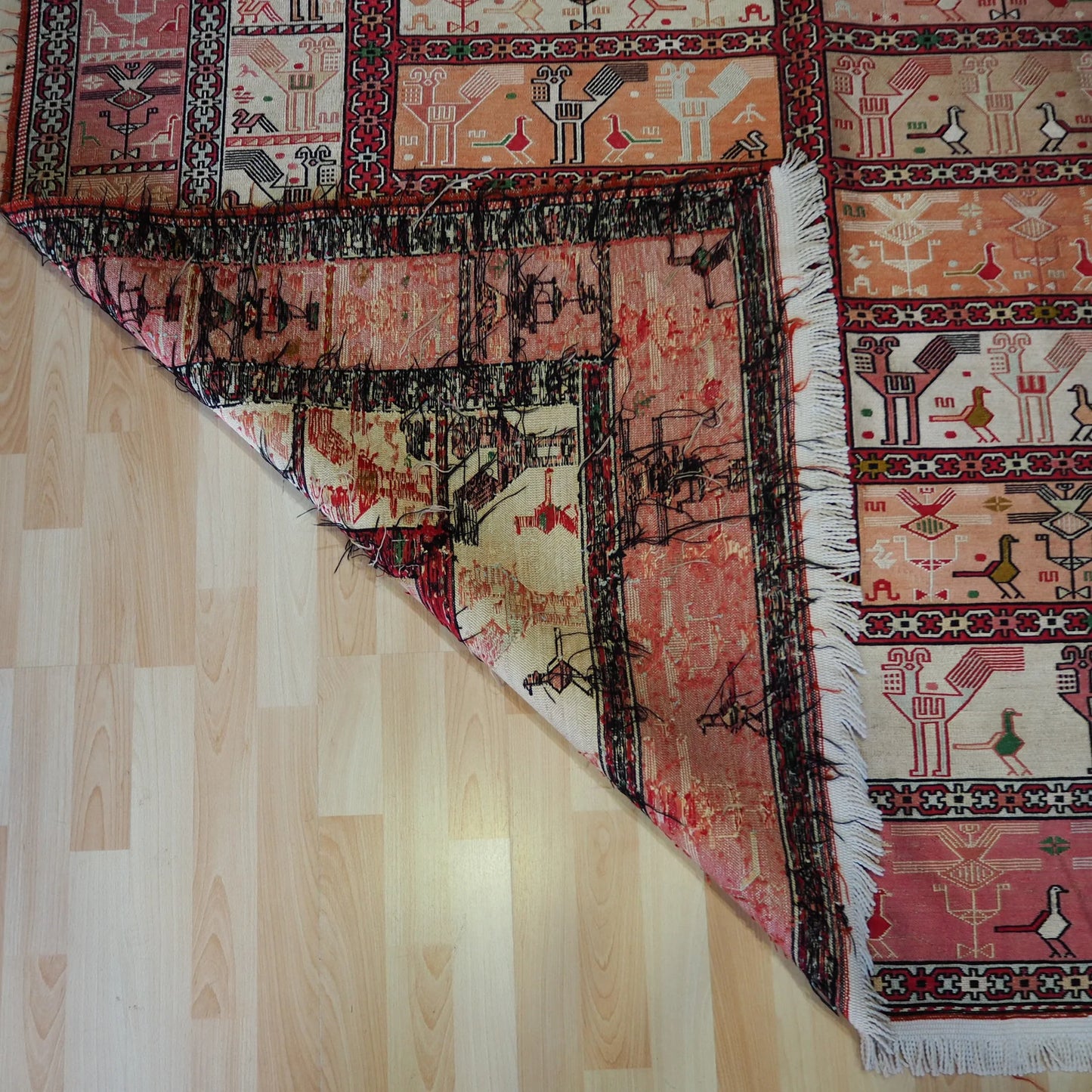 Vintage Hand Woven Silk Kilim