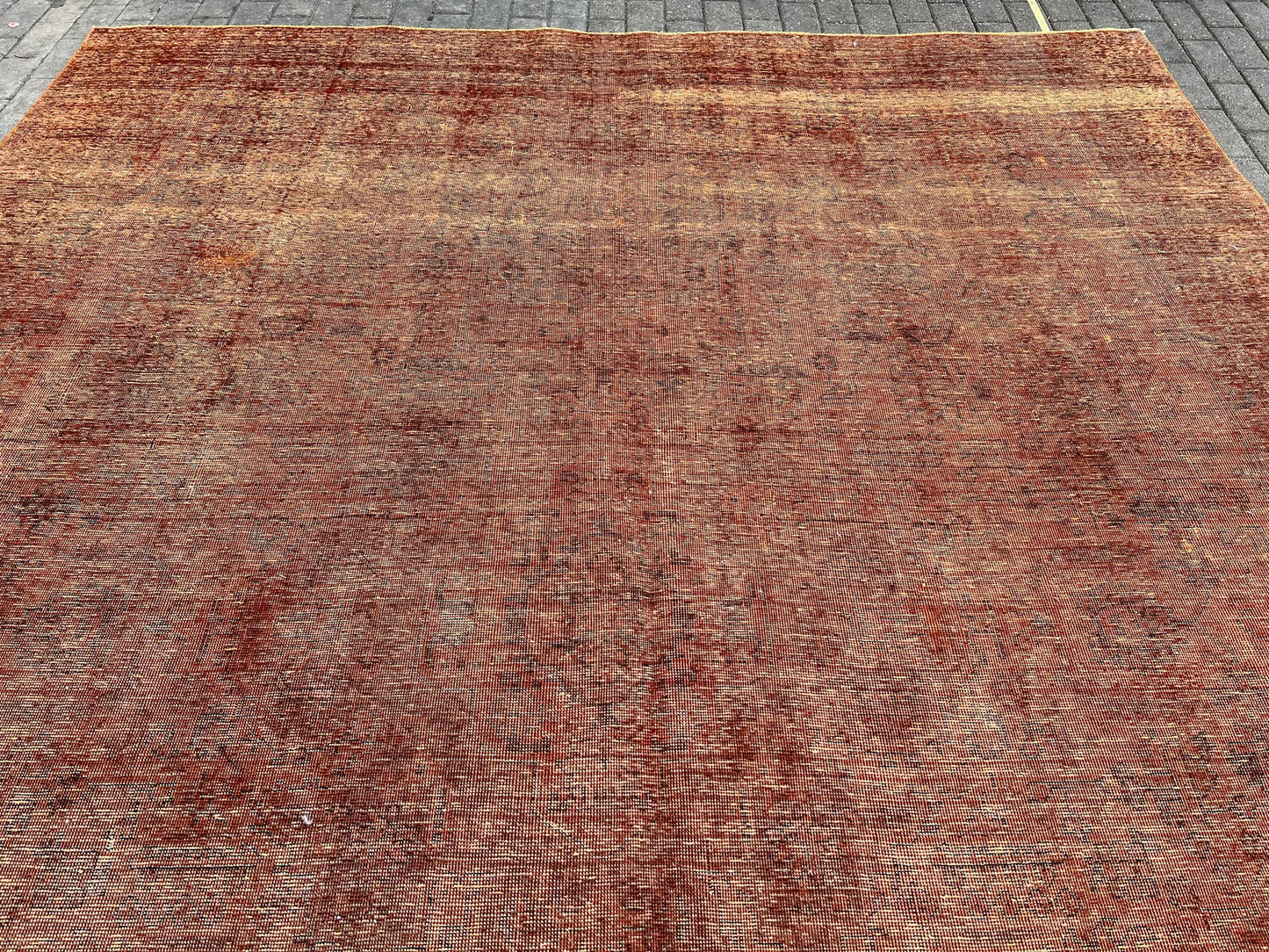 Stonewashed Over dyed Rug.