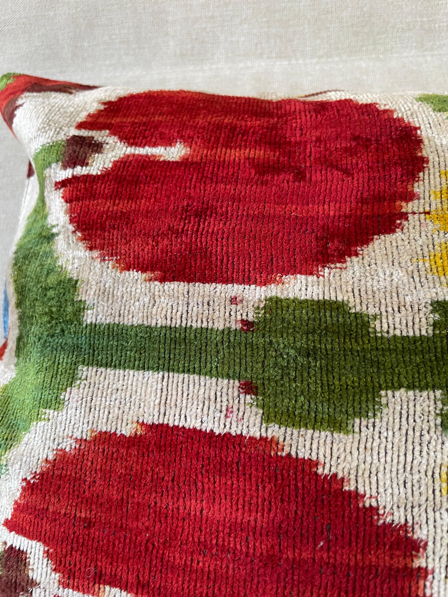 Ikat velvet cushion Hand made (40x60cm)