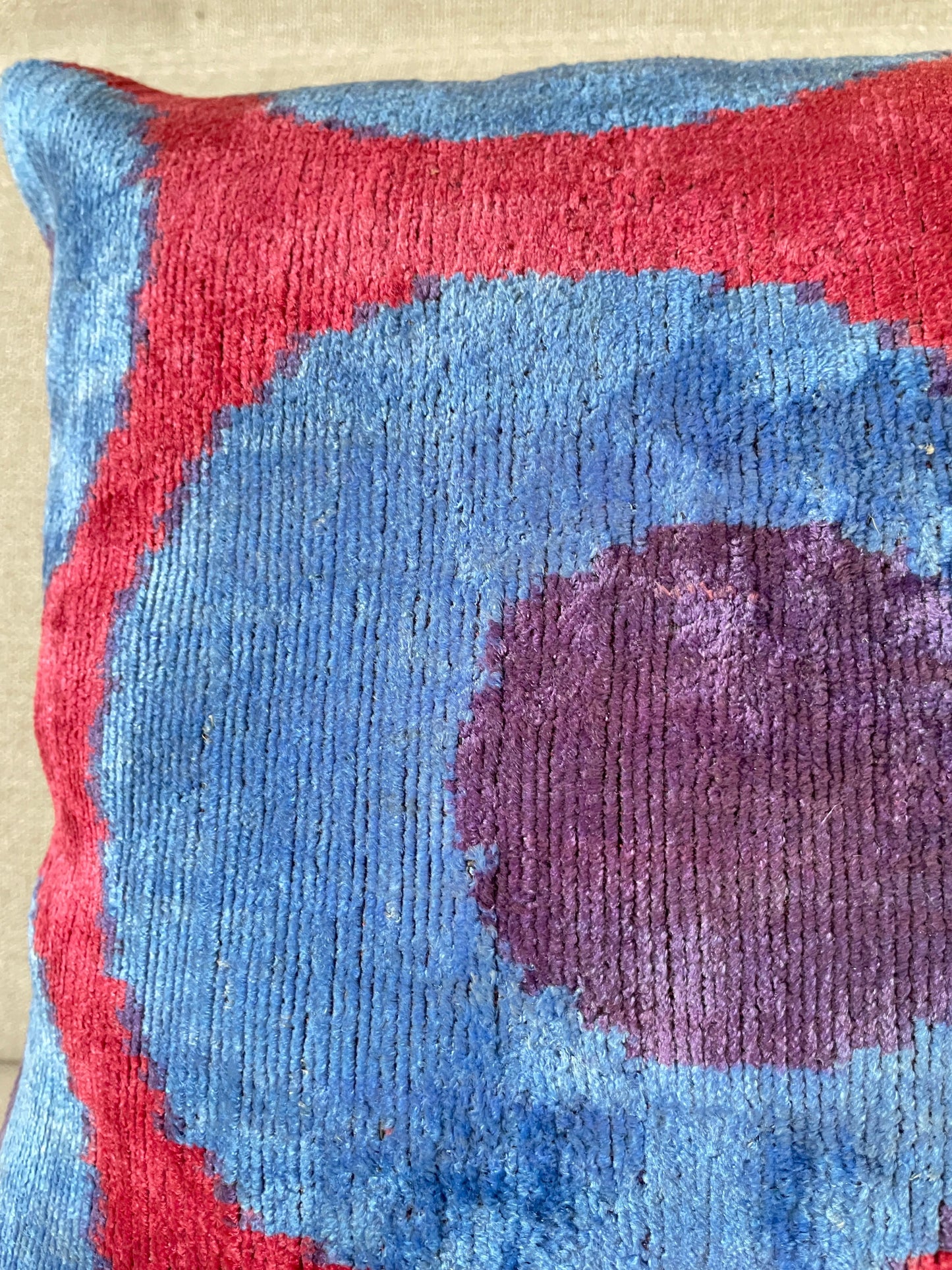 Ikat velvet cushion Hand made (40x60cm)