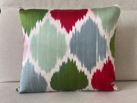 Ikat Velvet silk cushion 40x40cm.