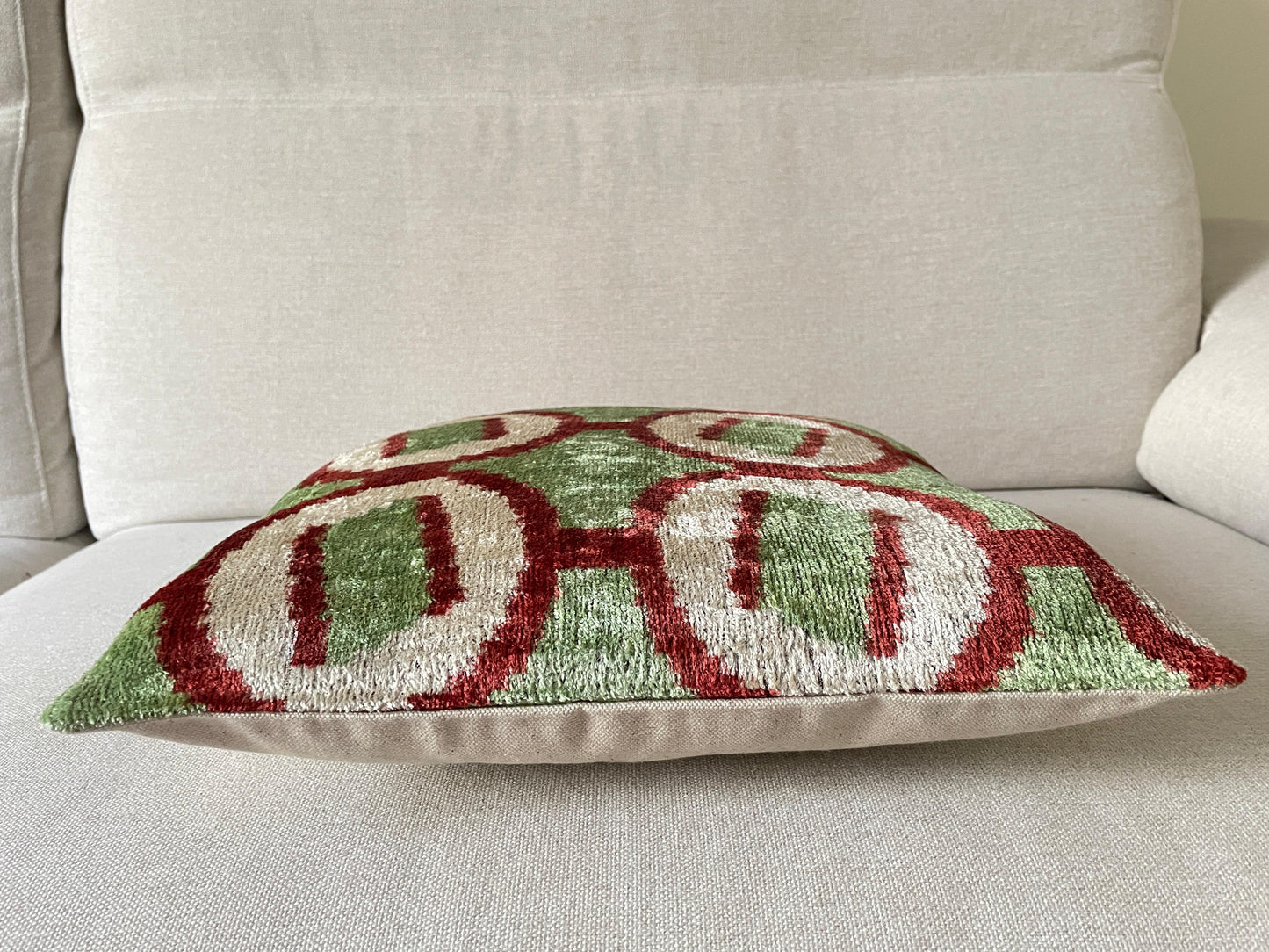 Ikat Velvet silk cushion 40x40cm.