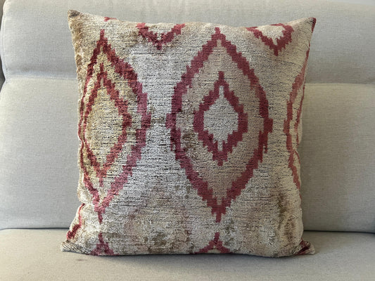 Ikat Velvet silk cushion 50x50cm.