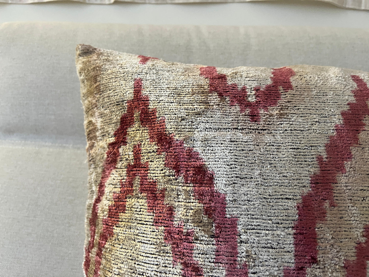 Ikat Velvet silk cushion 50x50cm.