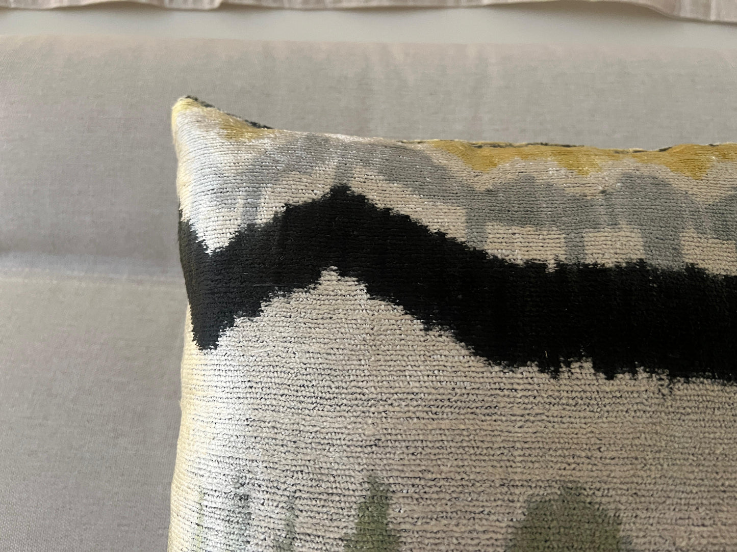 Ikat Velvet silk cushion 50x50cm.