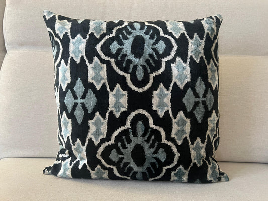 Ikat Velvet silk cushion 50x50cm.