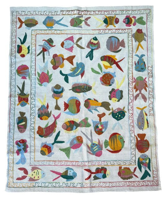 Suzani Vintage Embroidered Kilim