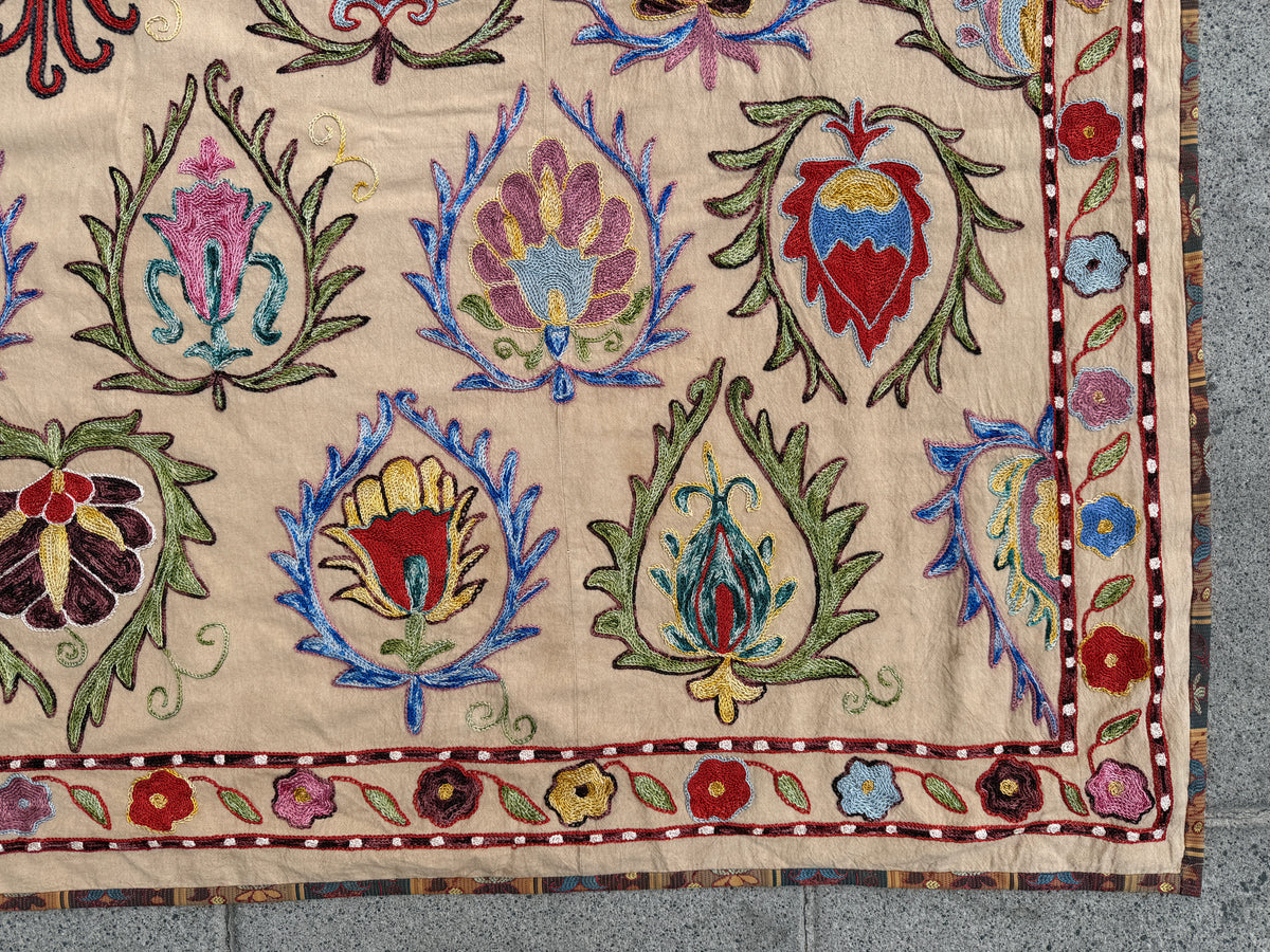 Vintage Silk Suzani Hand Embroidered