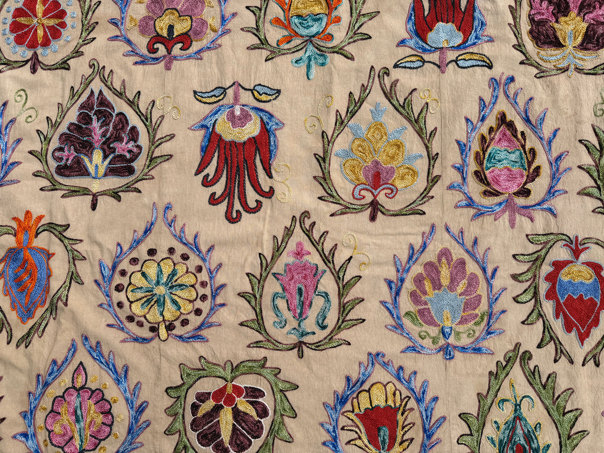 Vintage Silk Suzani Hand Embroidered