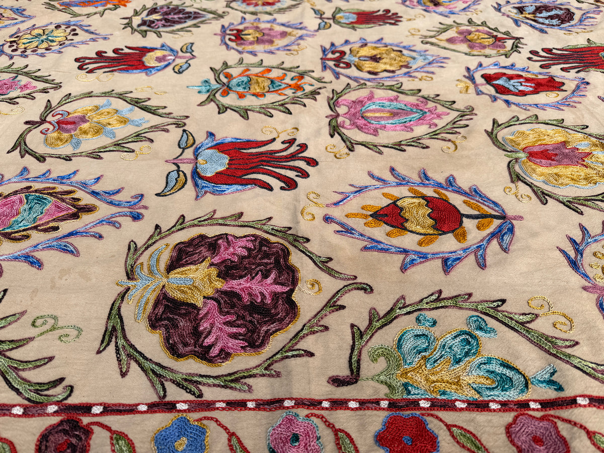 Vintage Silk Suzani Hand Embroidered