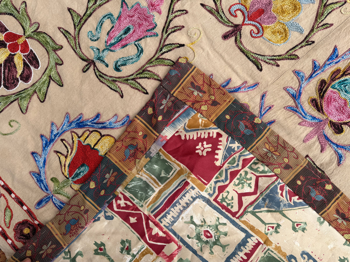 Vintage Silk Suzani Hand Embroidered