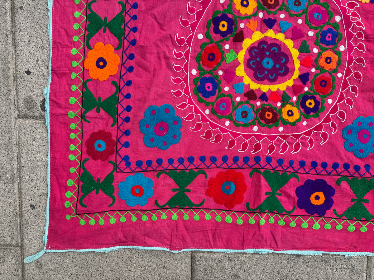 Vintage Silk Suzani Hand Embroidered