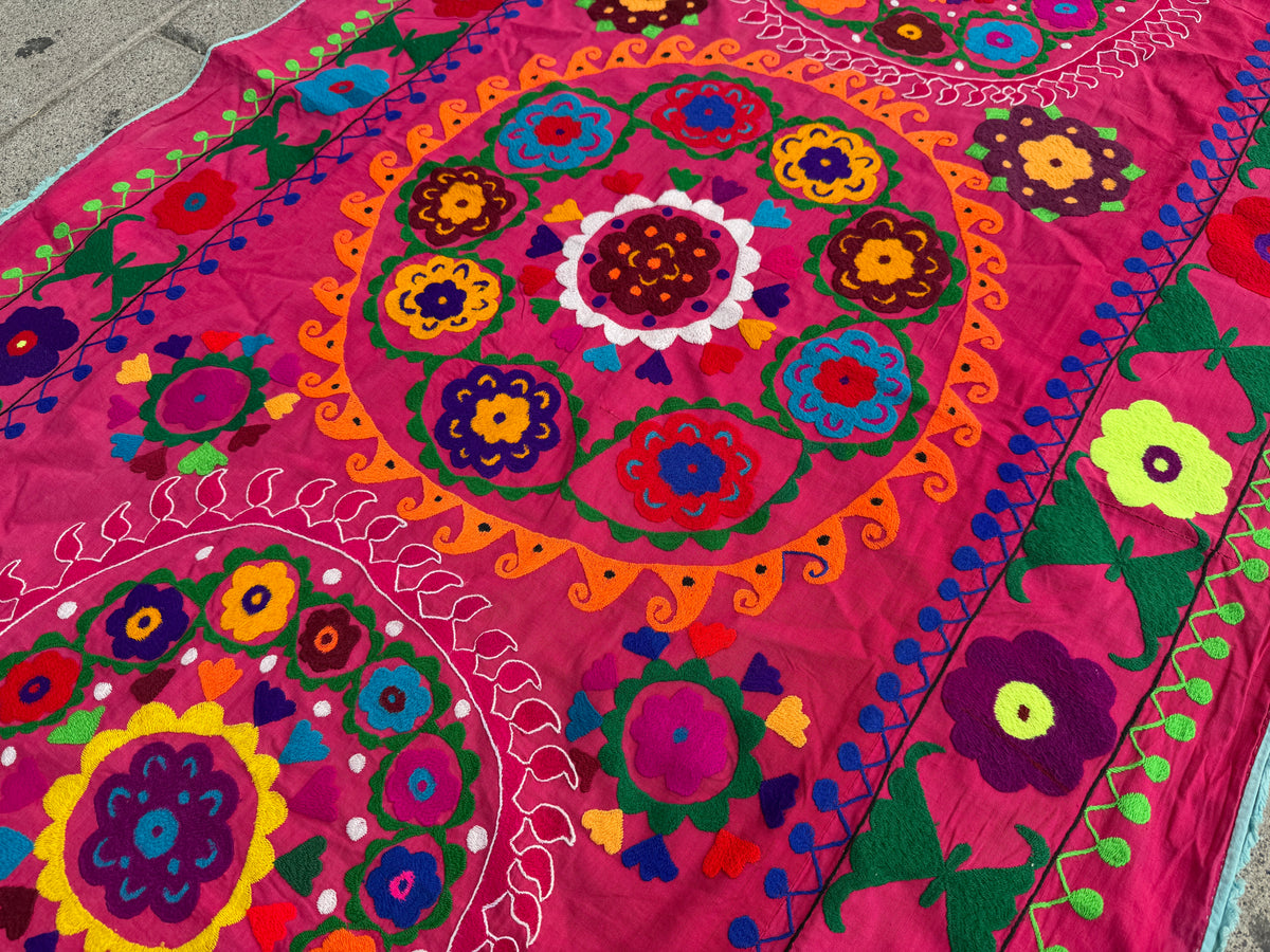 Vintage Silk Suzani Hand Embroidered
