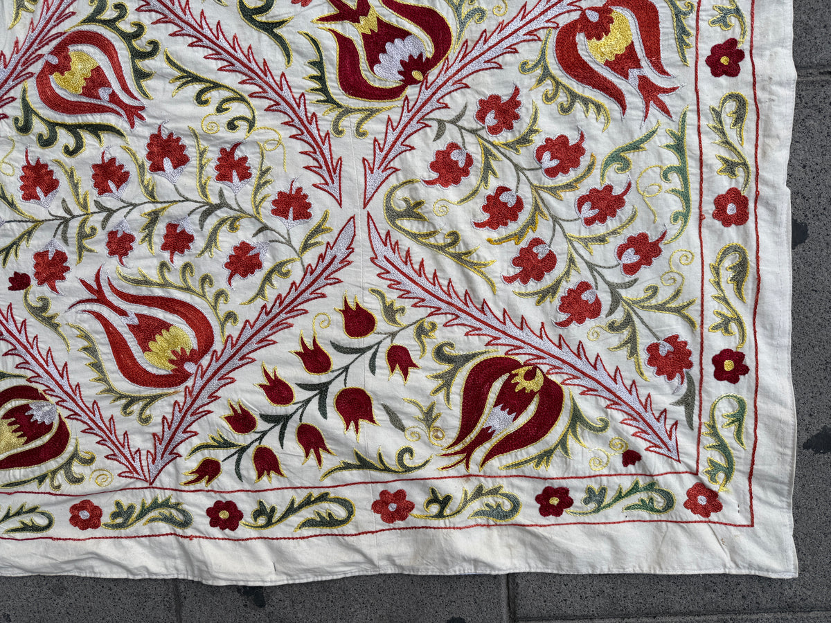 Vintage Silk Suzani Hand Embroidered