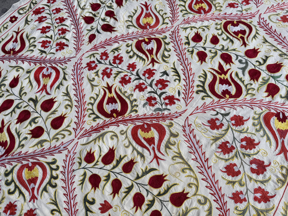 Vintage Silk Suzani Hand Embroidered