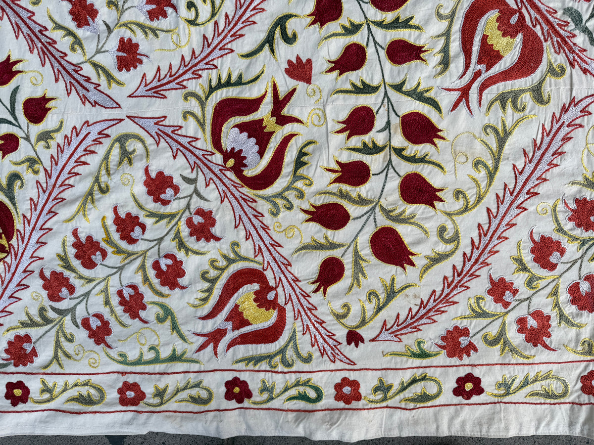 Vintage Silk Suzani Hand Embroidered