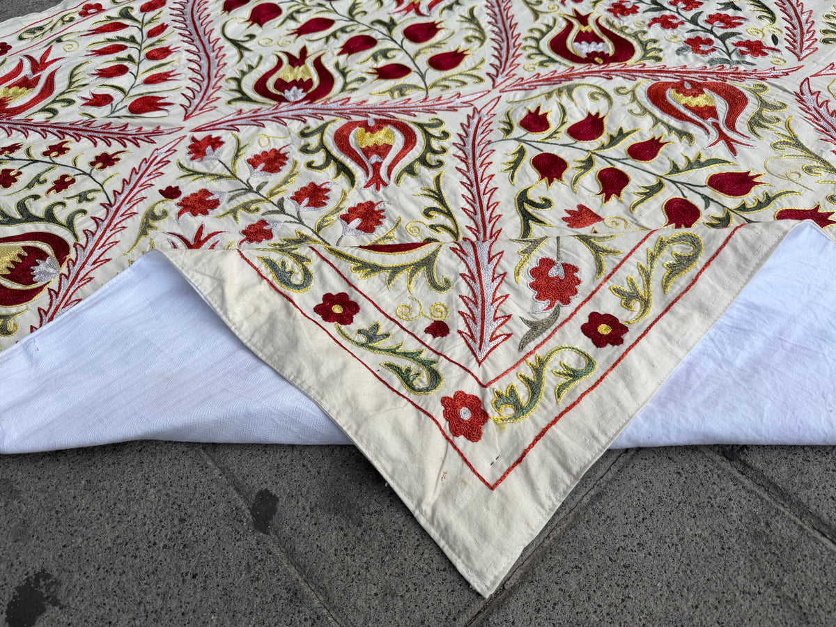 Vintage Silk Suzani Hand Embroidered
