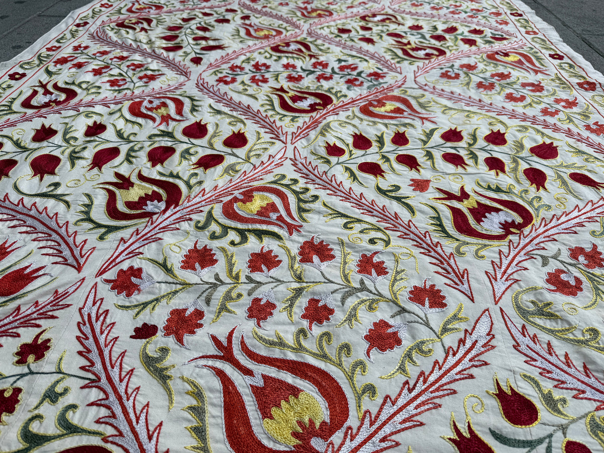 Vintage Silk Suzani Hand Embroidered