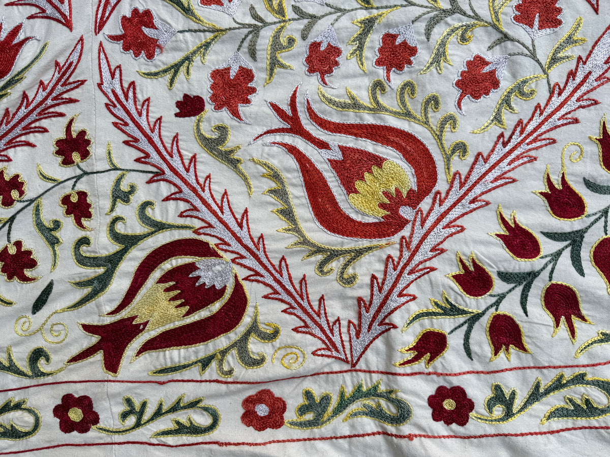 Vintage Silk Suzani Hand Embroidered