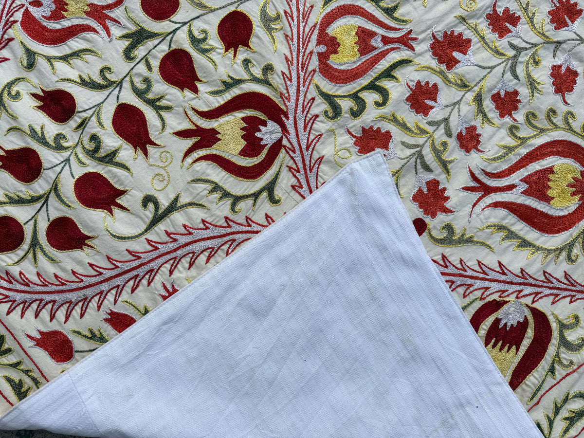 Vintage Silk Suzani Hand Embroidered
