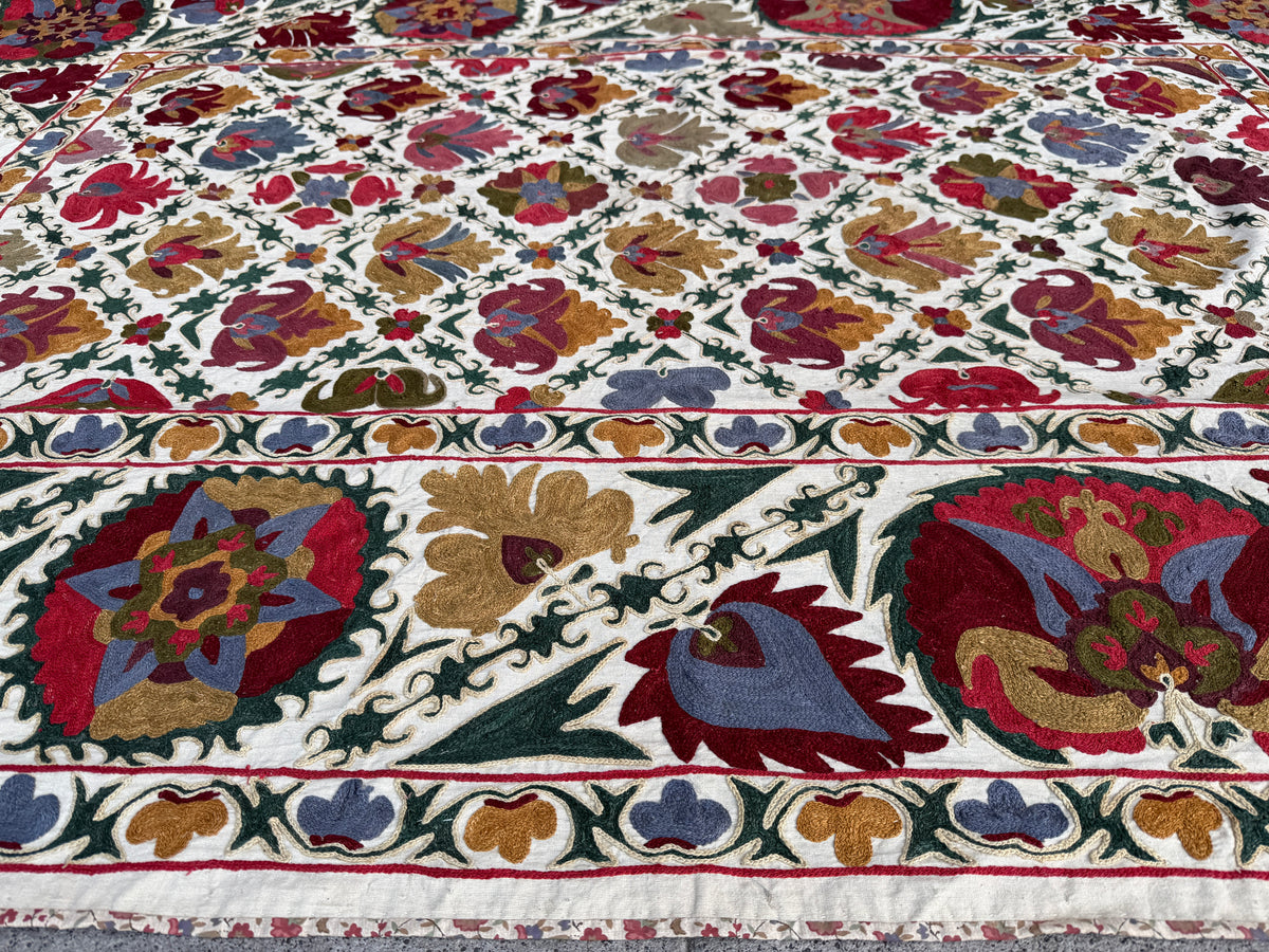 Vintage Silk Suzani Hand Embroidered