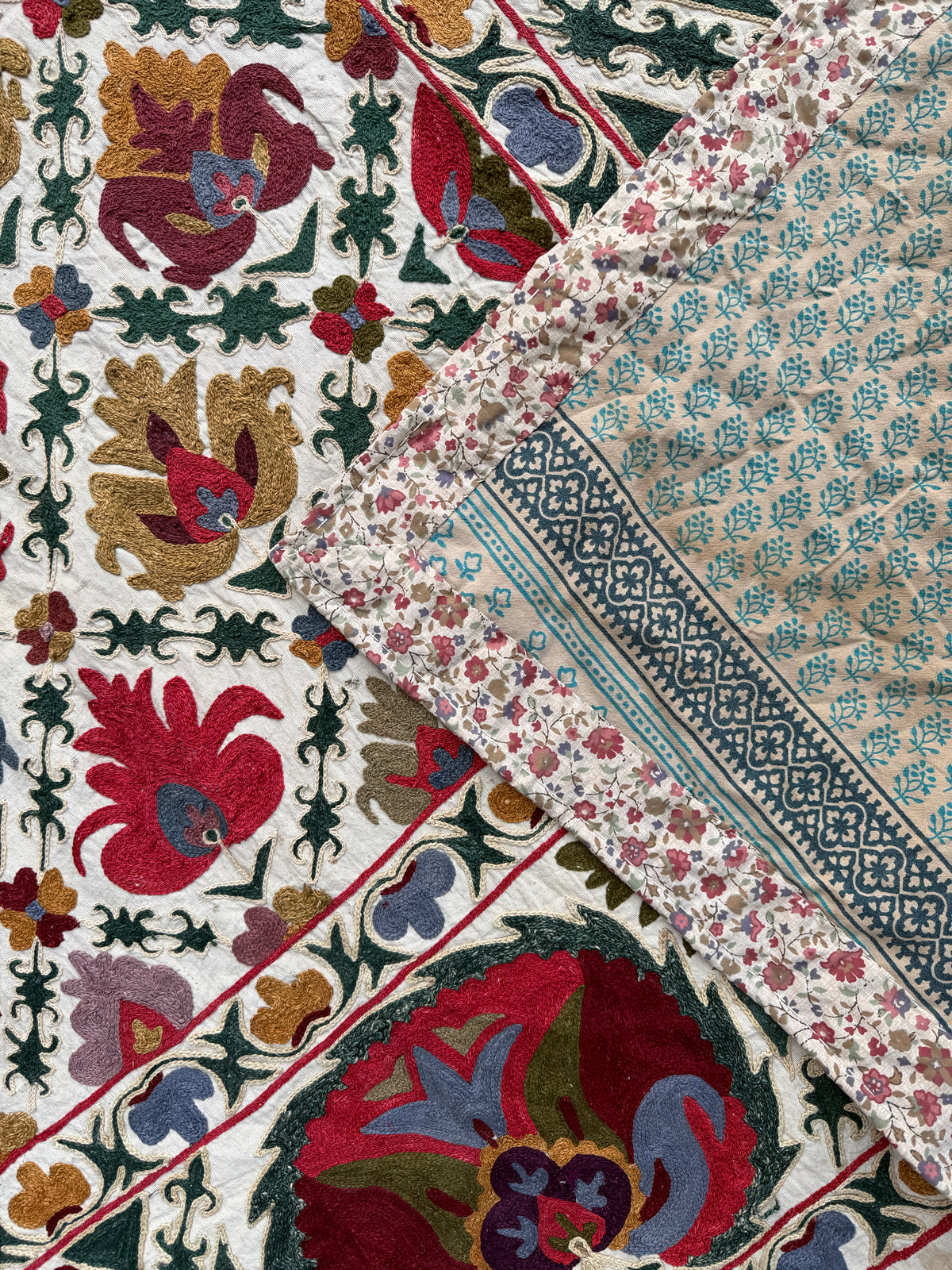 Vintage Silk Suzani Hand Embroidered