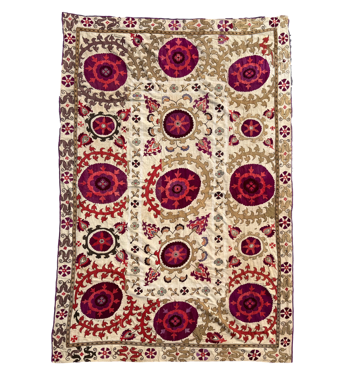 Vintage Silk Suzani Hand Embroidered