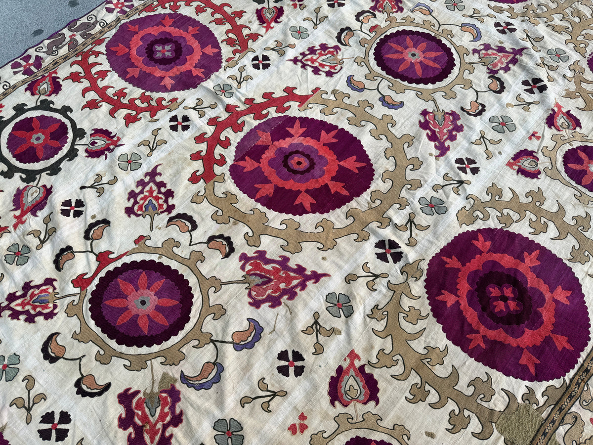 Vintage Silk Suzani Hand Embroidered
