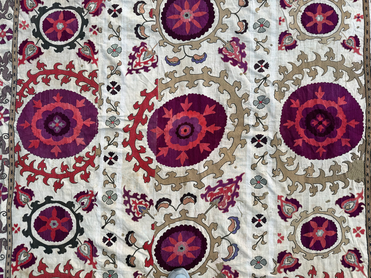 Vintage Silk Suzani Hand Embroidered