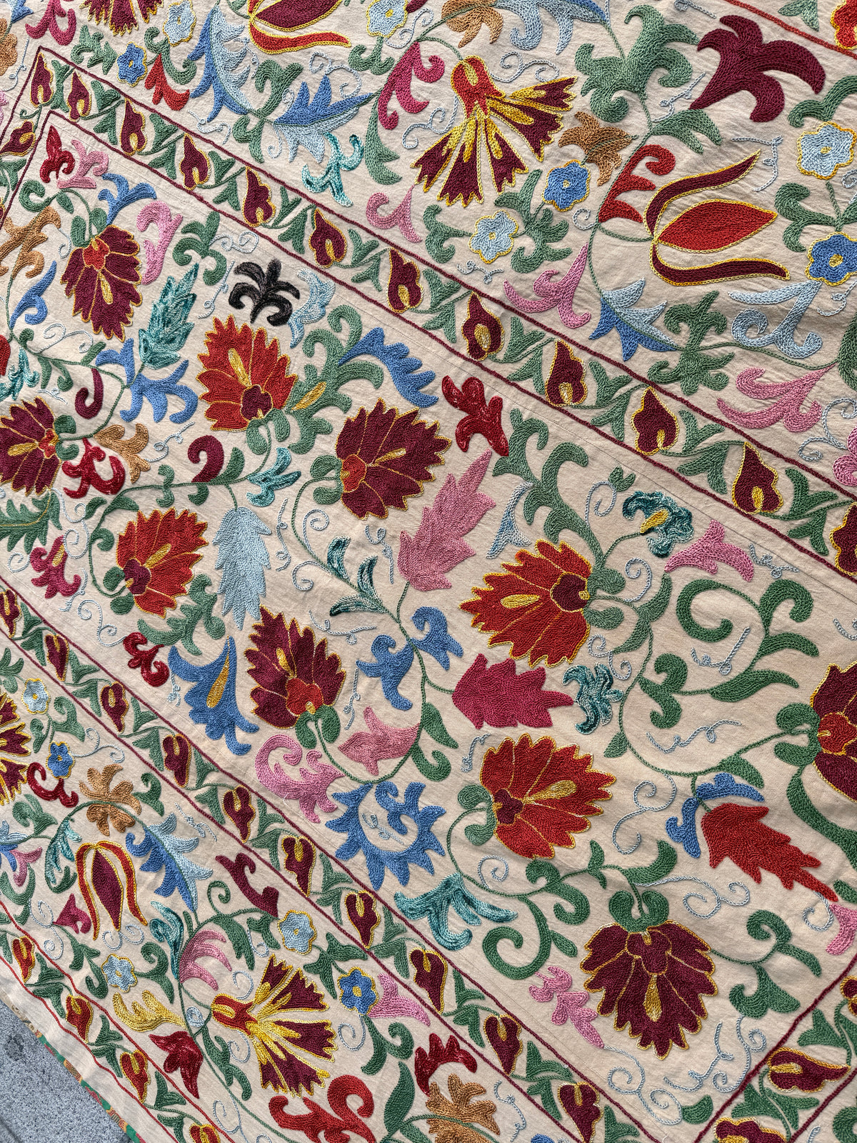 Vintage Silk Suzani Hand Embroidered