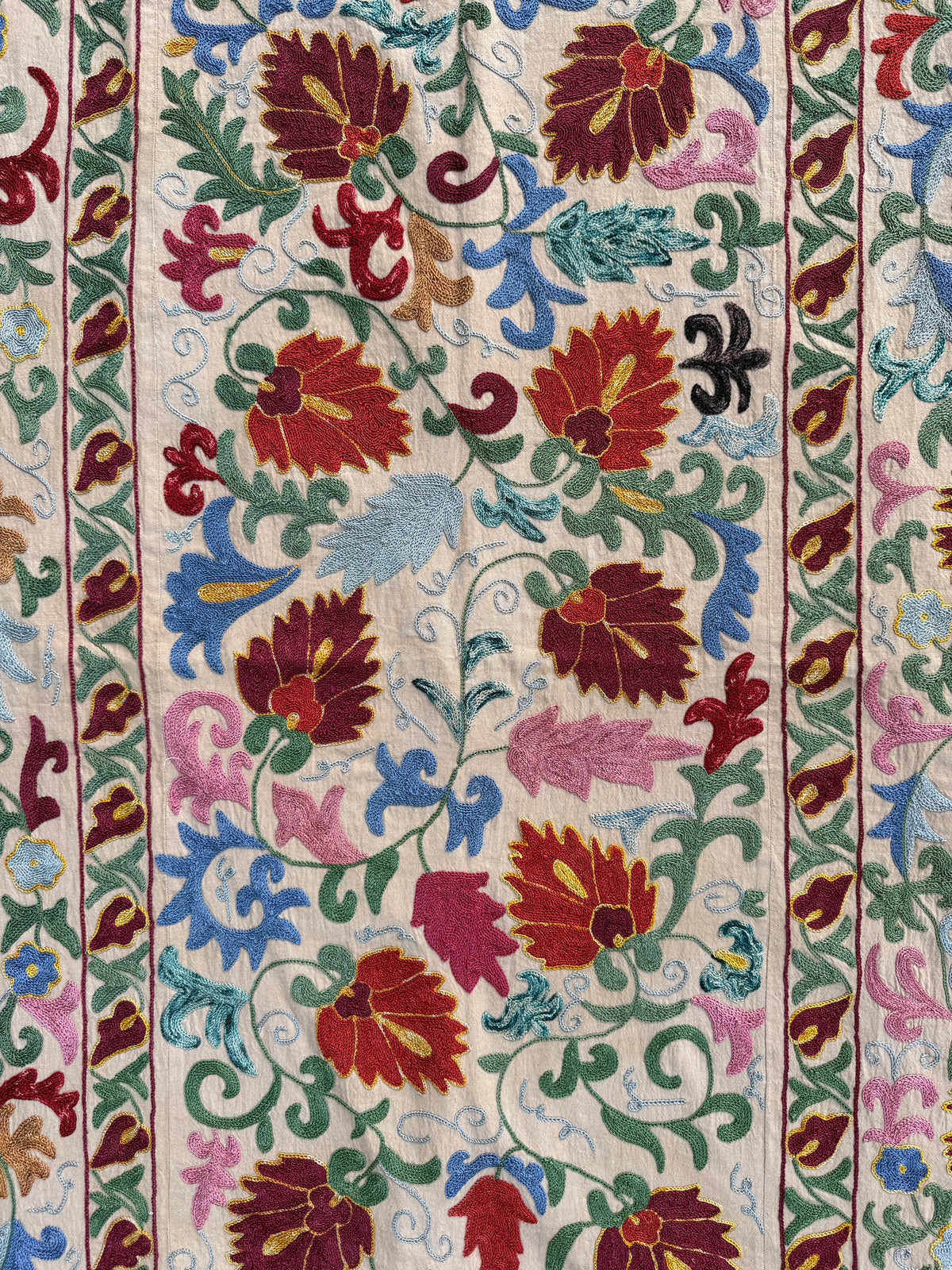 Vintage Silk Suzani Hand Embroidered