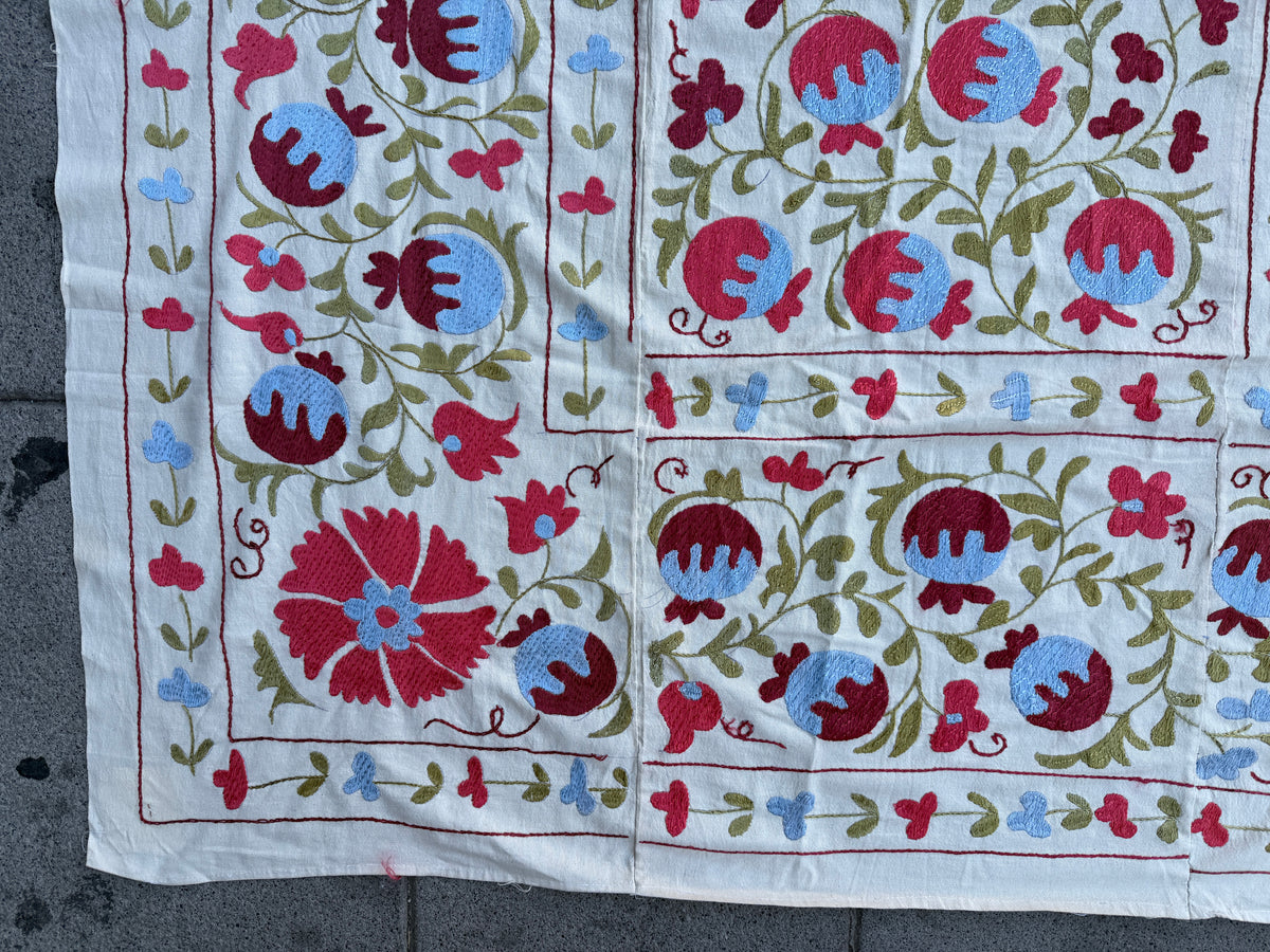 Vintage Silk Suzani Hand Embroidered