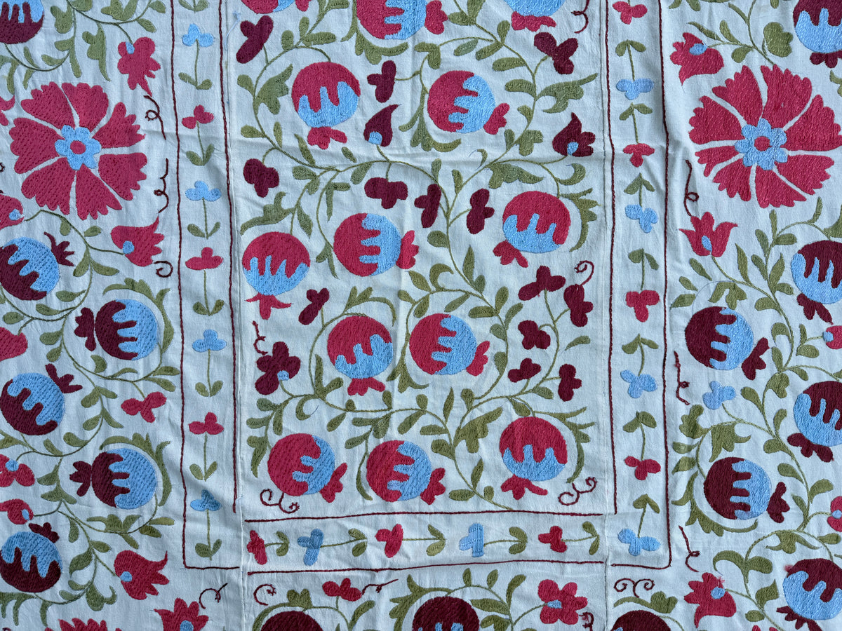 Vintage Silk Suzani Hand Embroidered