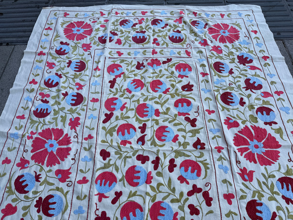 Vintage Silk Suzani Hand Embroidered