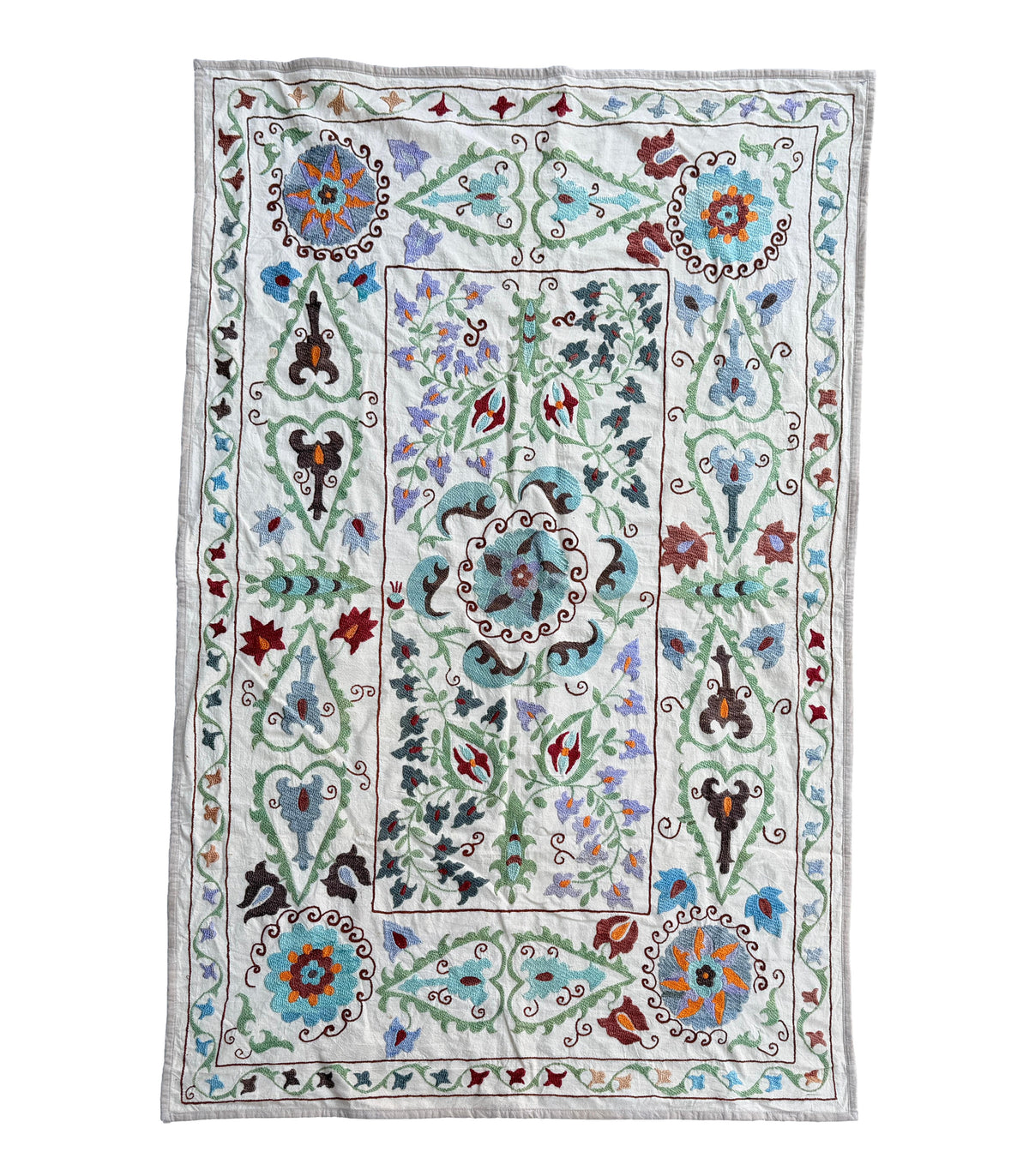 Vintage Silk Suzani Hand Embroidered