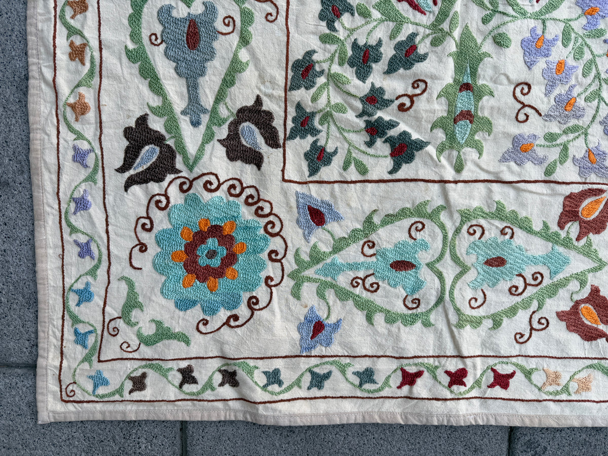 Vintage Silk Suzani Hand Embroidered