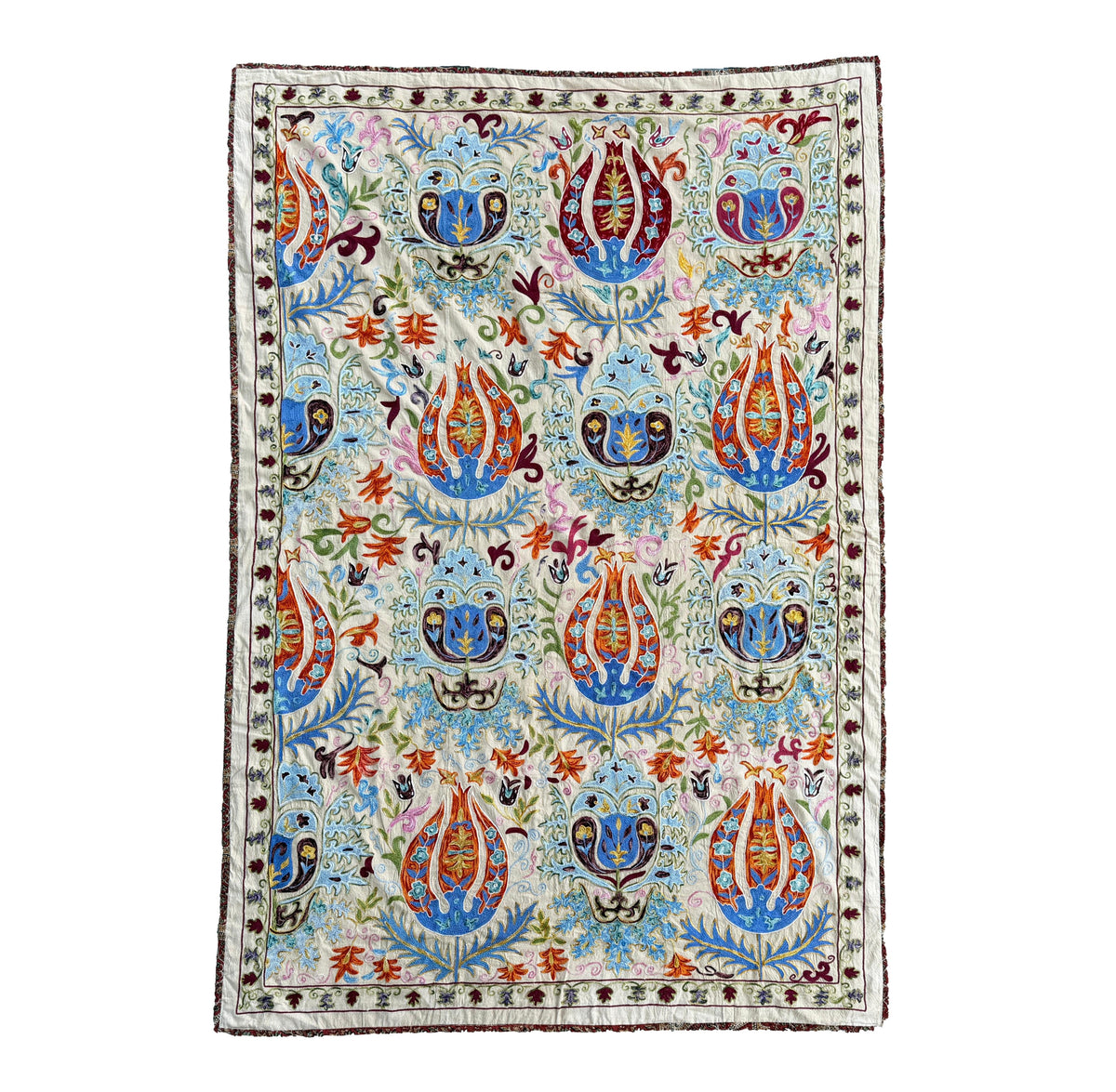 Vintage Silk Suzani Hand Embroidered