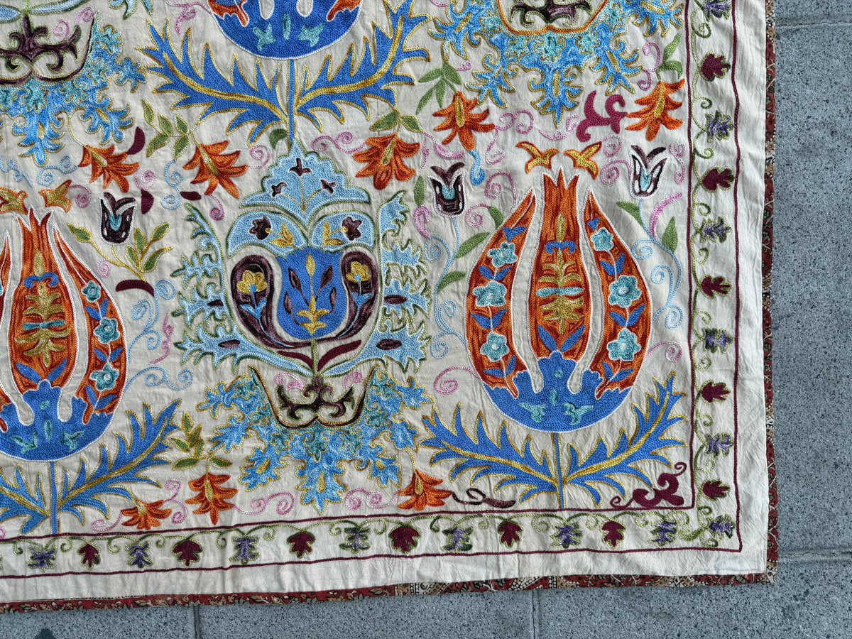 Vintage Silk Suzani Hand Embroidered