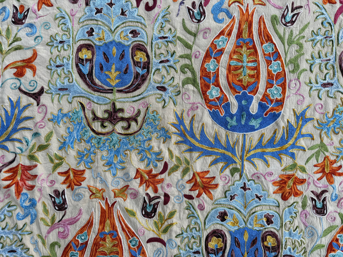 Vintage Silk Suzani Hand Embroidered