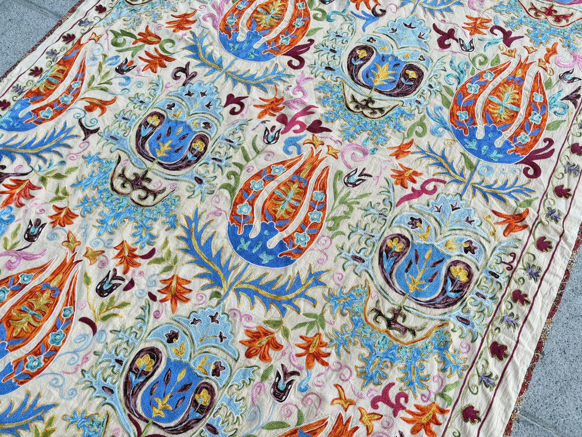 Vintage Silk Suzani Hand Embroidered