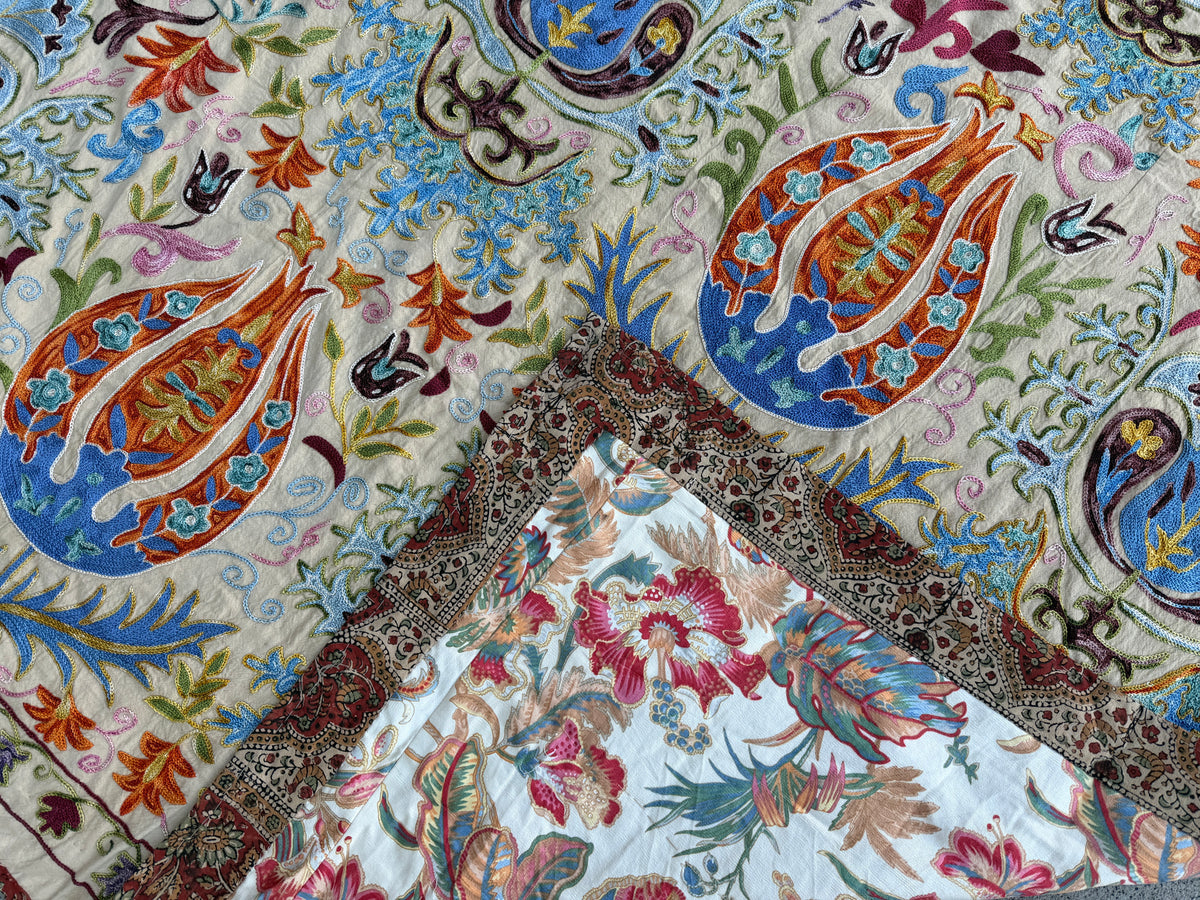Vintage Silk Suzani Hand Embroidered