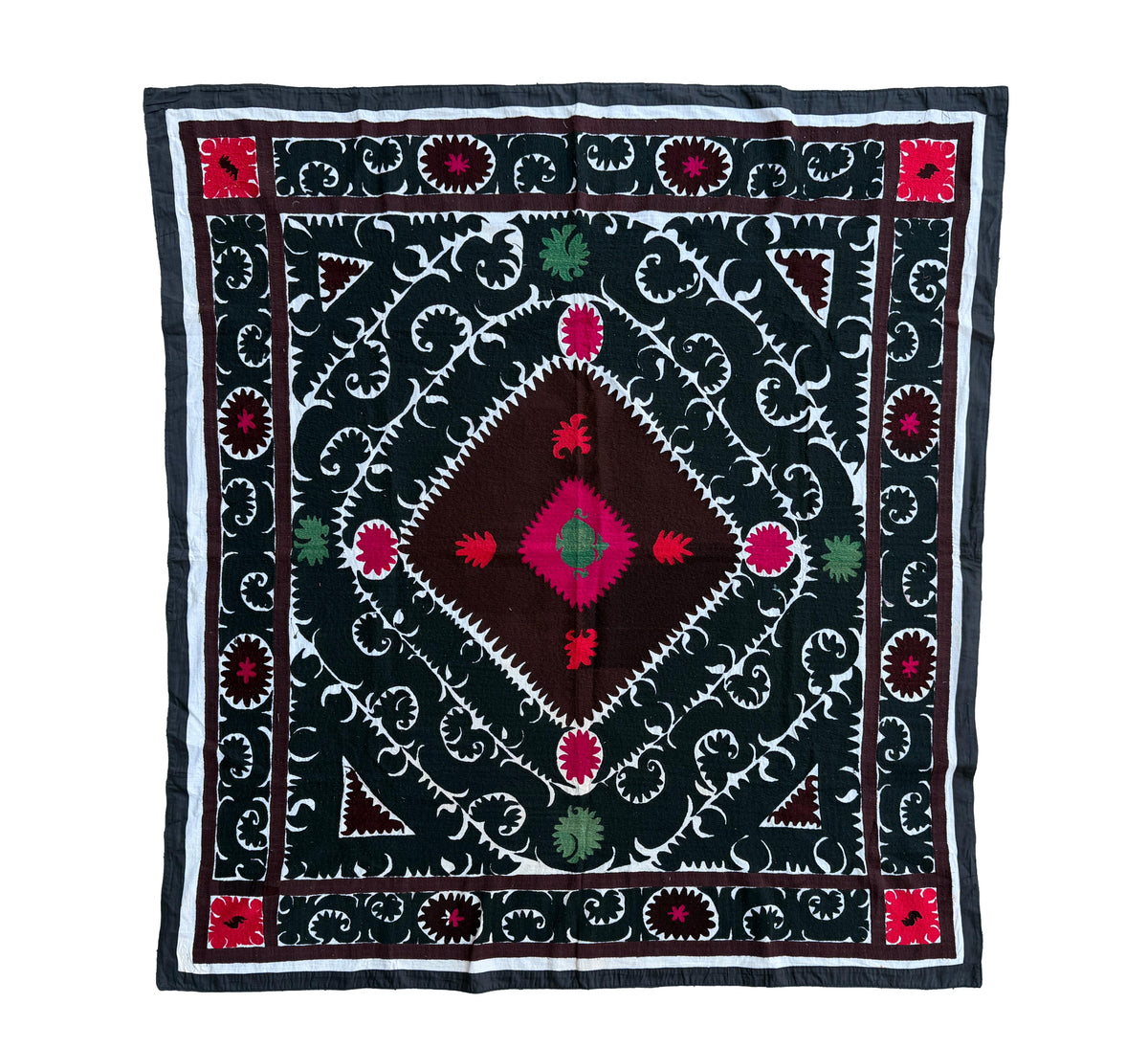 Vintage Silk Suzani Hand Embroidered