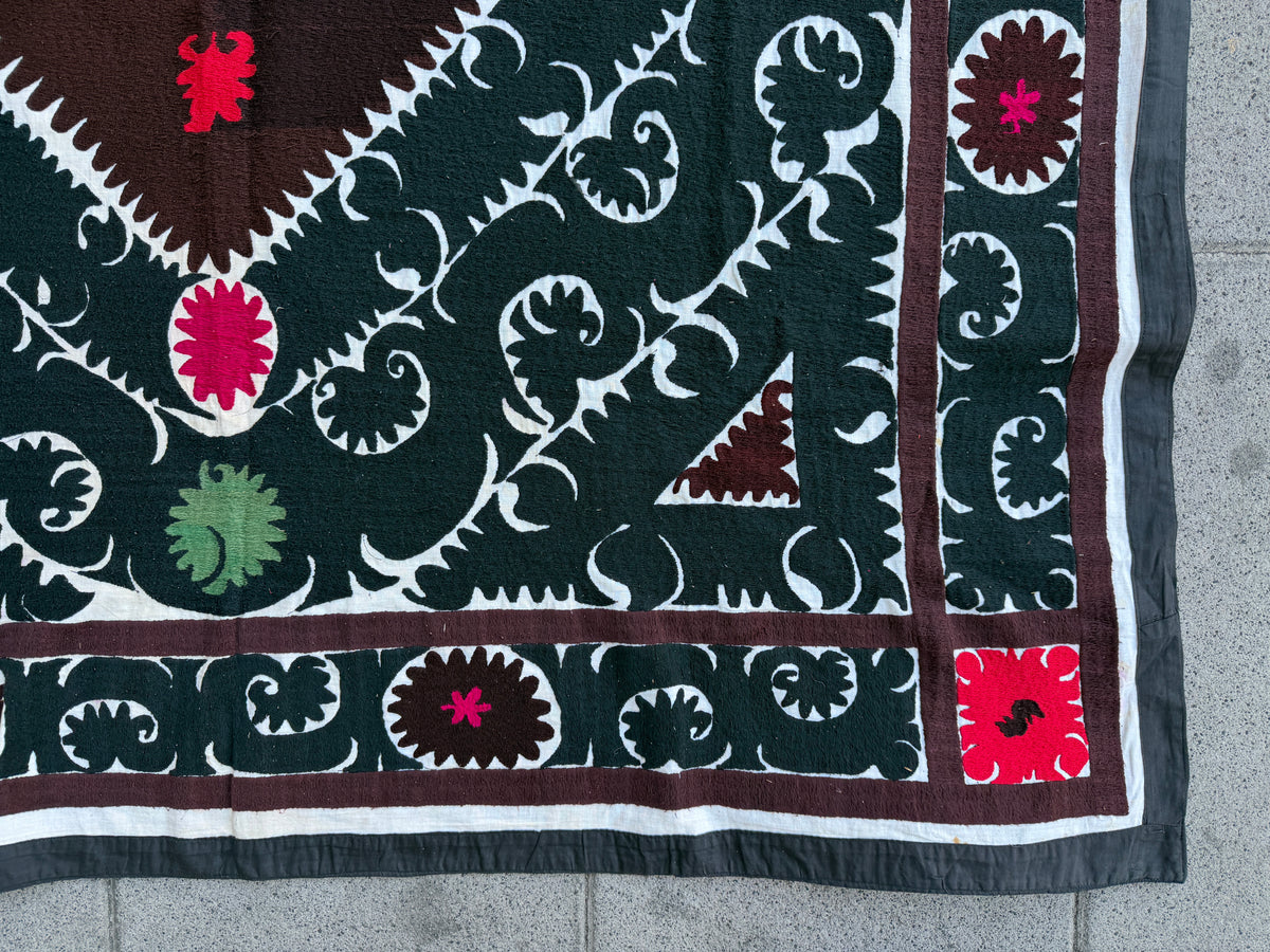 Vintage Silk Suzani Hand Embroidered