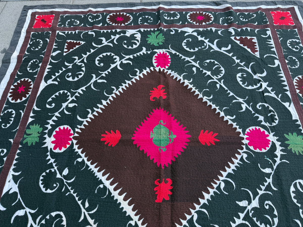 Vintage Silk Suzani Hand Embroidered